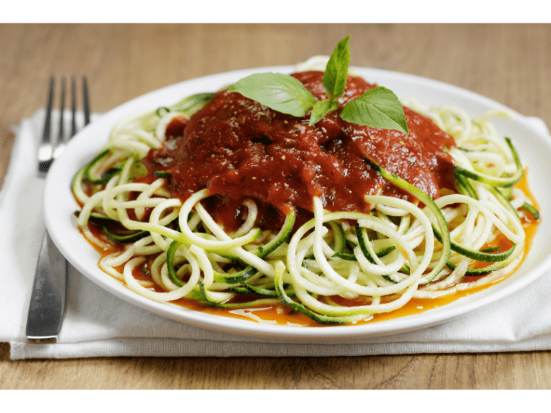 Zucchini Noodles with Tomato Sauce