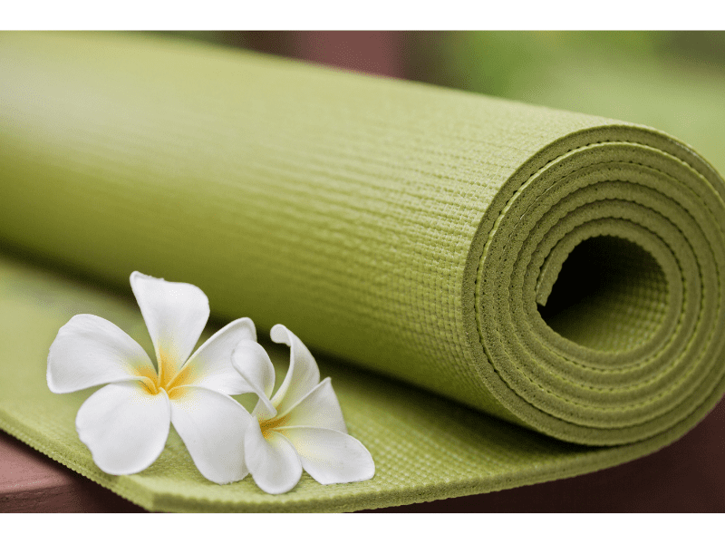 yoga mat and props