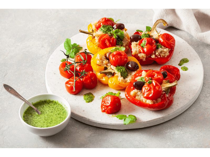 Black Bean and Quinoa Stuffed Bell Peppers